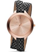 Michael Kors Leather Slim Runway Watch - Lyst