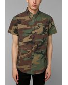 Urban Outfitters Polka Dot Camo Buttondown Shirt - Lyst