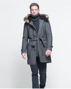 Zara Coat with Fur Hood - Lyst