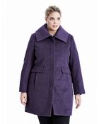 Ellen Tracy Plus Plus Size Fly Front Coat - Lyst