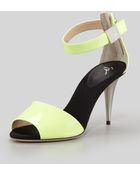 Giuseppe Zanotti Midheel Neon Sandal Yellow - Lyst