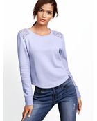 Victoria's Secret Lace shoulder Pullover - Lyst