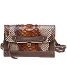 Abaco Simone Python Leather Clutch - Lyst
