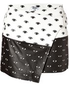 Kenzo Leather Eye Print Miniskirt - Lyst