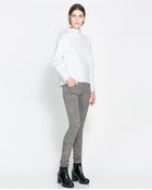 Zara Printed Skinny Trousers - Lyst