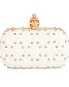 Alexander McQueen Punk Skull Pearl Leather Box Clutch - Lyst