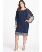 J Kara Embellished Chiffon Dress - Lyst
