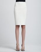 St. John Plaid Pencil Skirt Whitemulti - Lyst