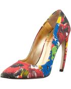 Walter Steiger Floral Pointed-Toe Bowed-Heel Pump - Lyst