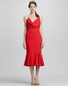 Zac Zac Posen Cowlneck Flared Midi Cocktail Dress - Lyst
