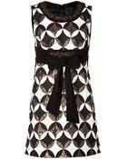 Anna Sui Geometric Deco Dress In Black Multi - Lyst