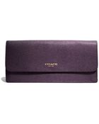 Coach Soft Wallet in Saffiano Leather - Lyst