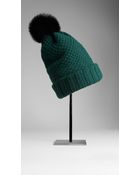 Burberry Fur Pom-Pom Beanie - Lyst