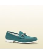 Gucci Suede Horsebit Loafer - Lyst
