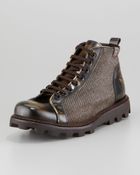 7 For All Mankind Sanford Tweed Leather Boot - Lyst
