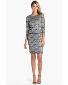 Alex Evenings Metallic Lace Sheath Dress - Lyst