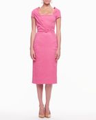 Oscar de la Renta Diagonalfront Belted Dress - Lyst