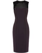 Karen Millen Intricate Velvet Lace Pencil Dress - Lyst