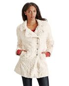 Free People Faux Fur Asymmetrical Swing Coat - Lyst