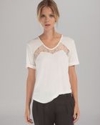 Maje Lace Insert Tee - Lyst