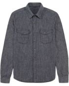 Onassis Clothing Indigo Chambray Utility Shirt - Lyst