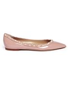 Valentino Rockstud Patent Leather Ballerina Flats - Lyst