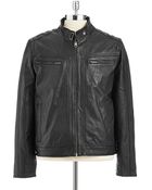 Cole Haan Lambskin Moto Jacket - Lyst