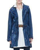 Donna Karan New York Coated Long Anorak Jacket With Hood - Lyst