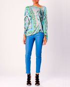 Emilio Pucci Leather Zip Skinny Pants - Lyst