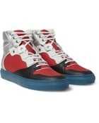 Balenciaga Paneled Leather High Top Sneakers - Lyst