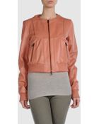 Pinko Leather Outerwear - Lyst