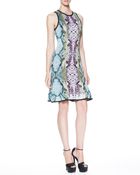 Roberto Cavalli Womens Snakeprint Keyholeback Dress - Lyst
