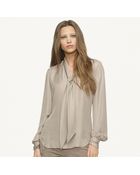 Ralph Lauren Black Label Beaded Silk Kimber Blouse - Lyst