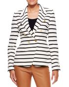 Escada Striped Nautical Blazer Off Whiteblack - Lyst
