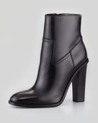 Saint Laurent Sidezip Leather Bootie Black - Lyst