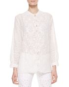 Roberto Cavalli Embroidered Silk Georgette Blouse - Lyst
