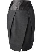 Alexander Wang Leather Waistband Tulip Skirt - Lyst