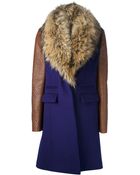 Diane von Furstenberg Fur Collar Coat - Lyst