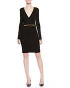 Roberto Cavalli Plunging Bead-Waist Dress - Lyst