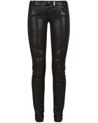 Balmain Skinny Shiny Leather Biker Trousers - Lyst