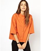 Asos Shirt with Tiny Tab Collar and Oriental Sleeve - Lyst