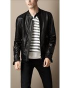 Burberry Soft Leather Racer Jacket - Lyst