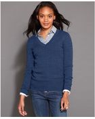 Tommy Hilfiger Long Sleeve V Neck Cable Knit - Lyst