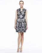 Halston Heritage Printed Splitneck Dress - Lyst