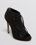 Pour La Victoire Lace Up Booties Vanzay High Heel - Lyst