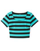 Forever 21 Bold Stripes Crop Top - Lyst