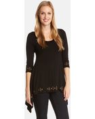 Karen Kane Embellished Handkerchief Hem Top - Lyst