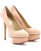 Charlotte Olympia Dolly Suede Platform Pumps - Lyst