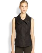Donna Karan New York Leather Panel Vest - Lyst