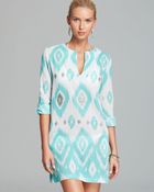 Echo Island Ikat Sequined Tunic Swim Cover Up - Lyst